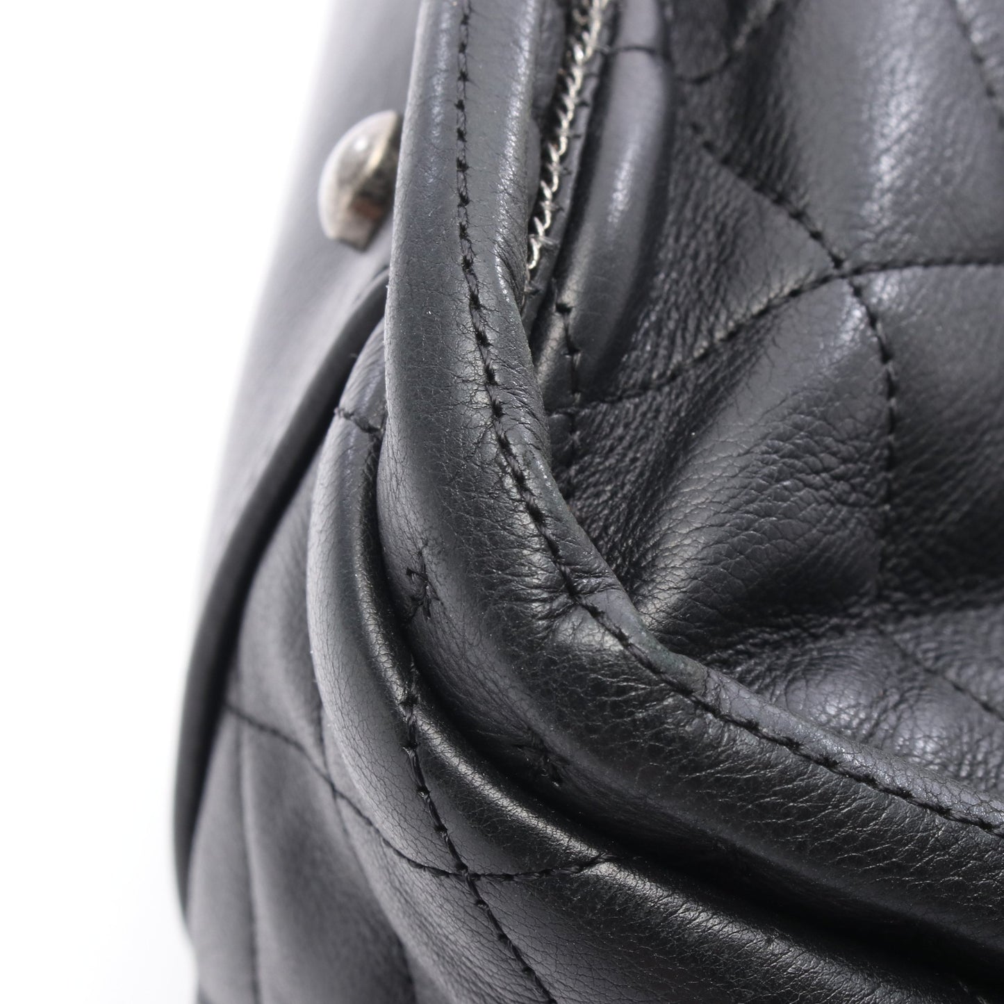 チェーンショルダーバッグ チェーントートバッグ レザー ブラック シルバー金具 シャネル バッグ CHANEL