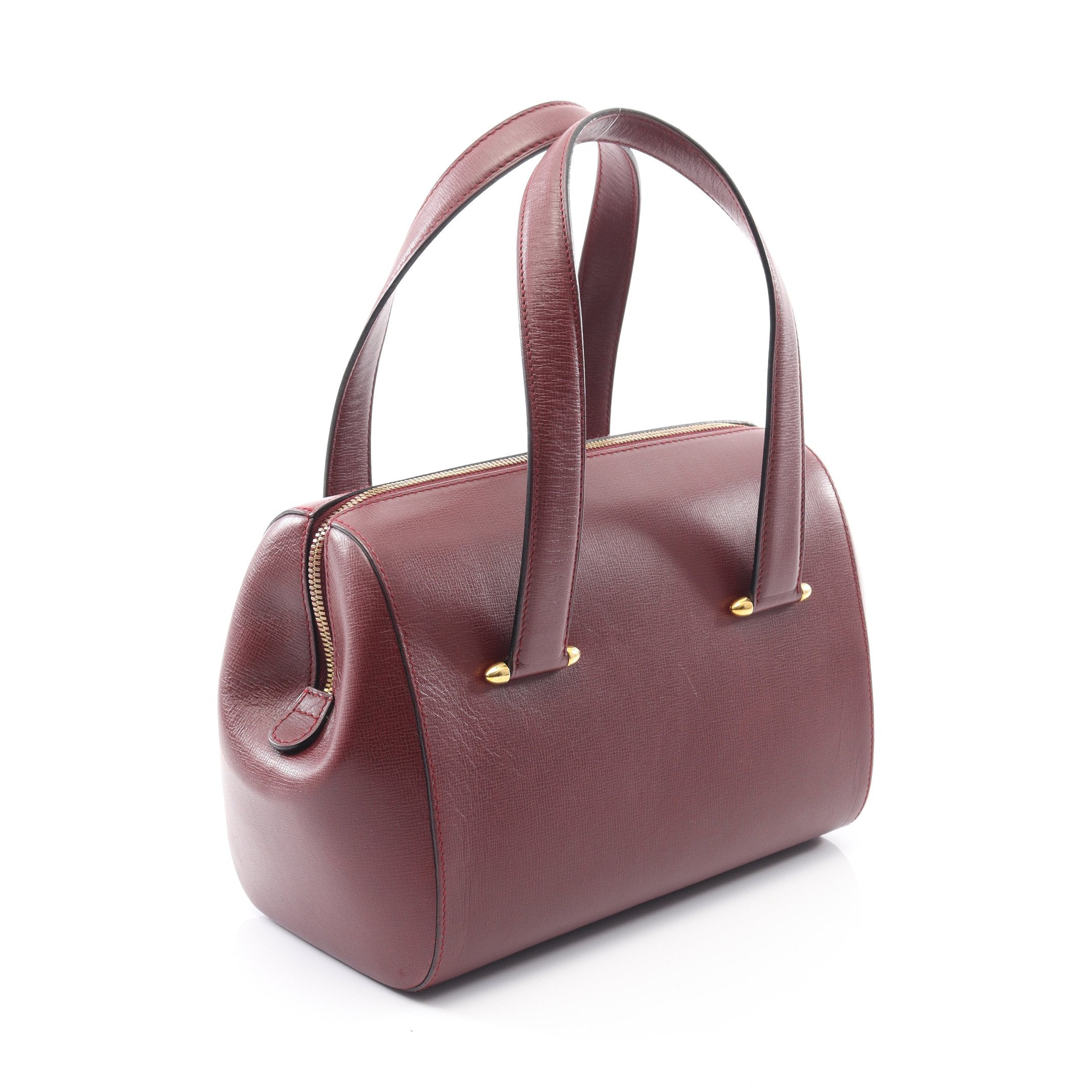 マストライン ハンドバッグ ミニボストンバッグ レザー ボルドー