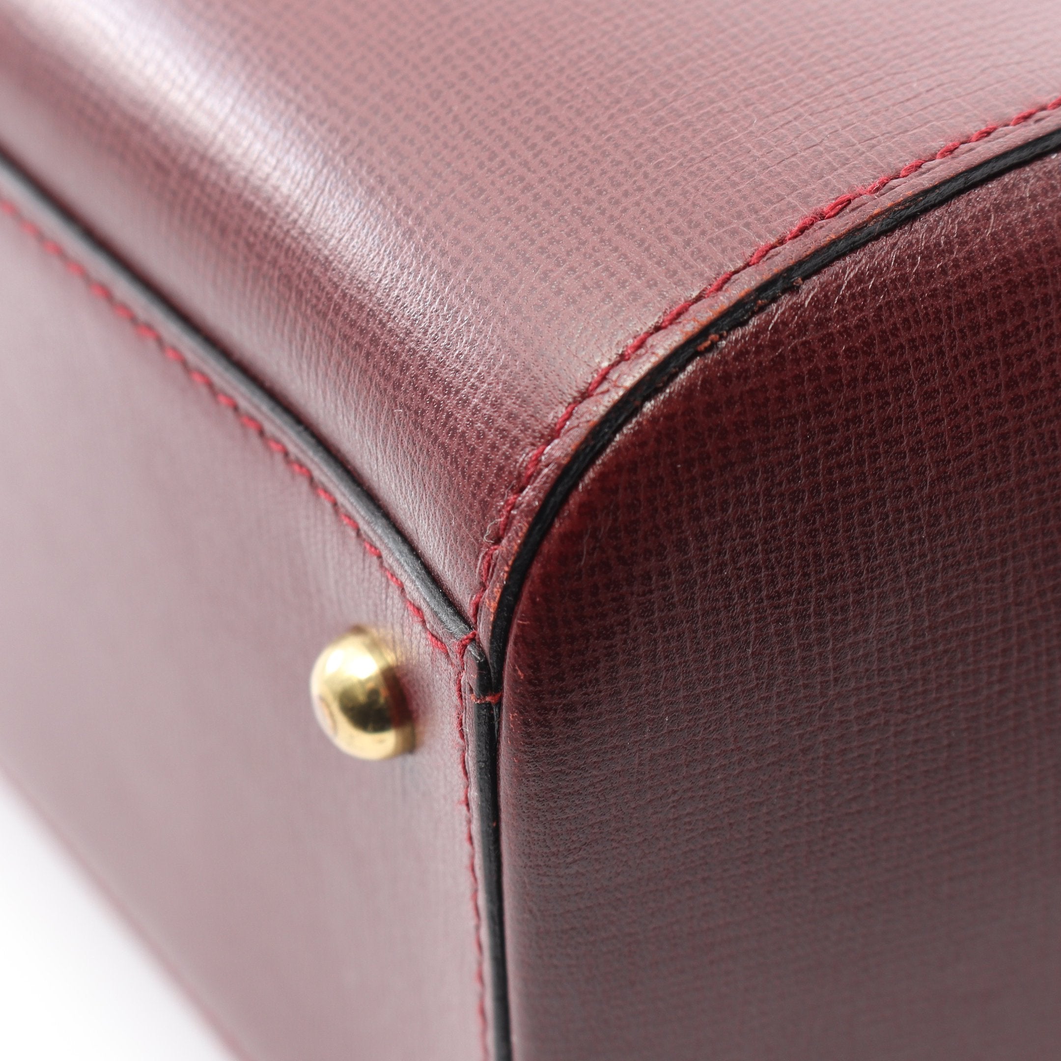 マストライン ハンドバッグ ミニボストンバッグ レザー ボルドー