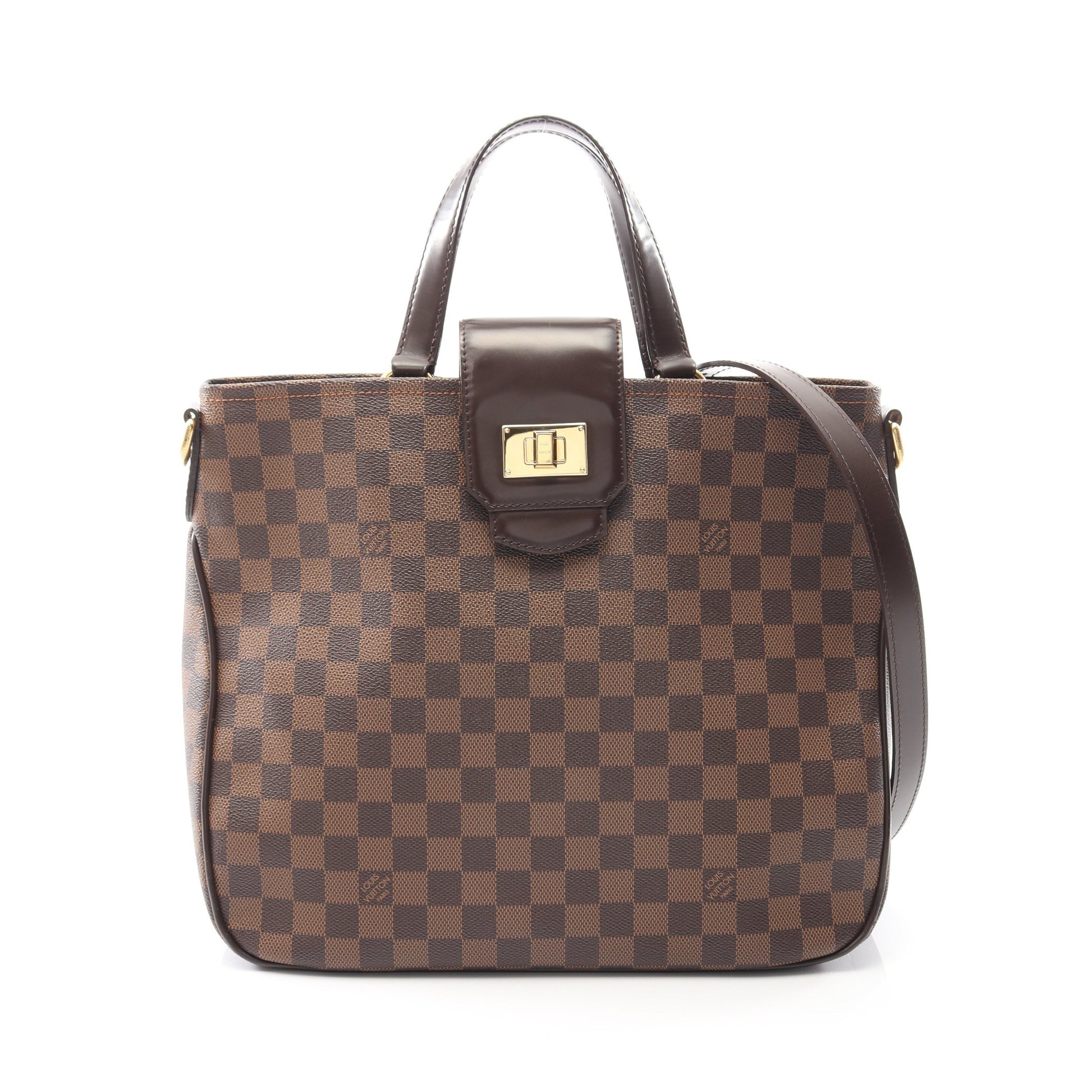 カバ ローズベリー ダミエエベヌ ハンドバッグ PVC レザー ブラウン 2WAY ルイヴィトン バッグ LOUIS VUITTON