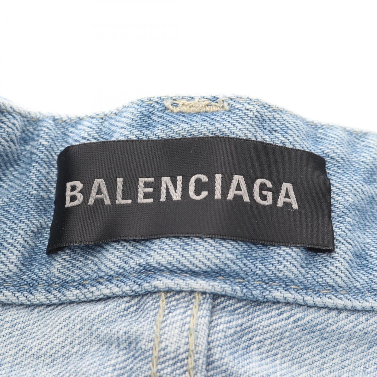 プリーツ デニムスカート コットン ブルー ダメージ加工 バレンシアガ ボトムス BALENCIAGA