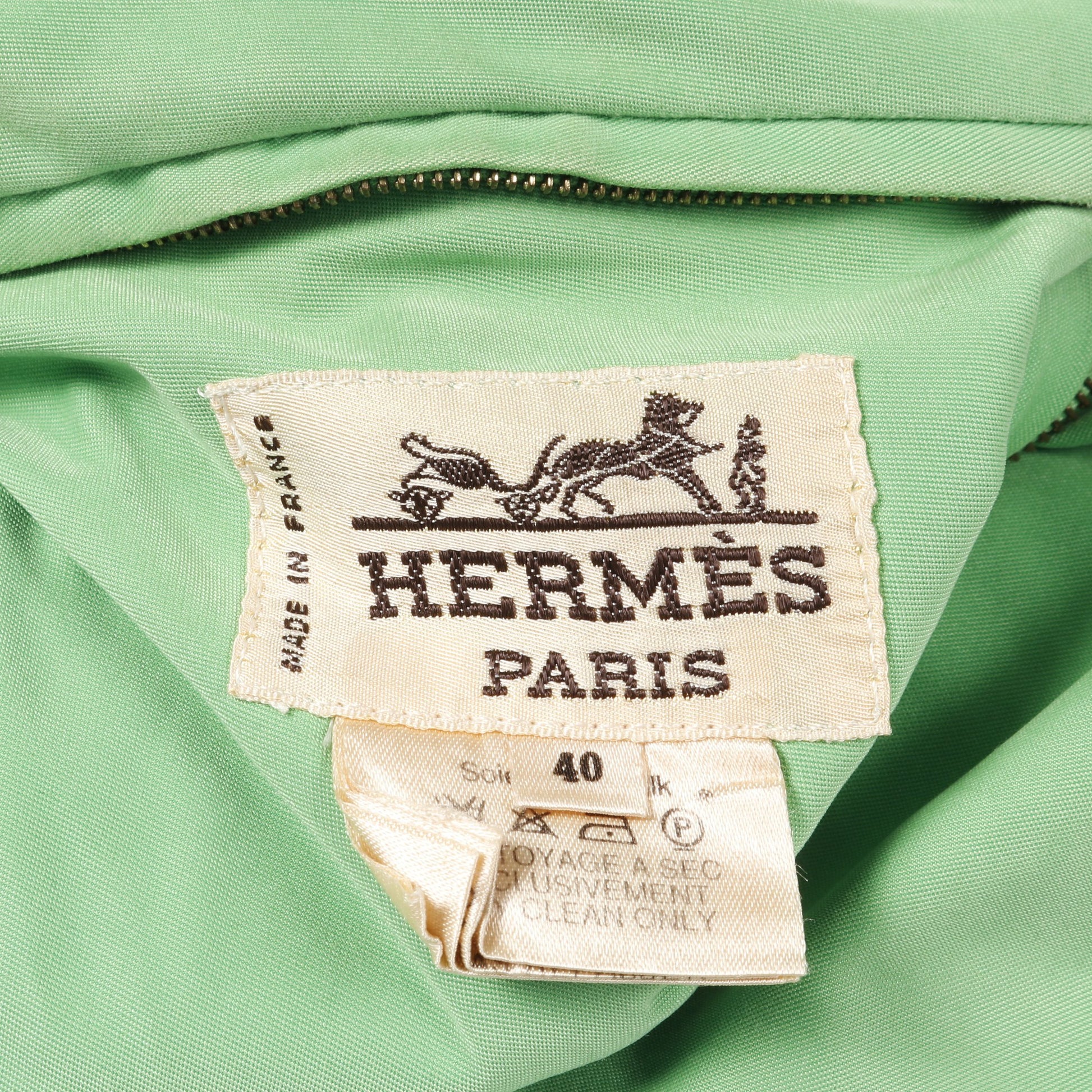 ボンバージャケット 総柄 ウール ナイロン シルク グリーン ベージュ マルチカラー リバーシブル エルメス アウター HERMES