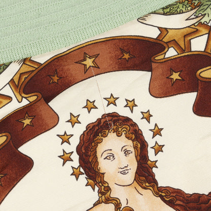ボンバージャケット 総柄 ウール ナイロン シルク グリーン ベージュ マルチカラー リバーシブル エルメス アウター HERMES