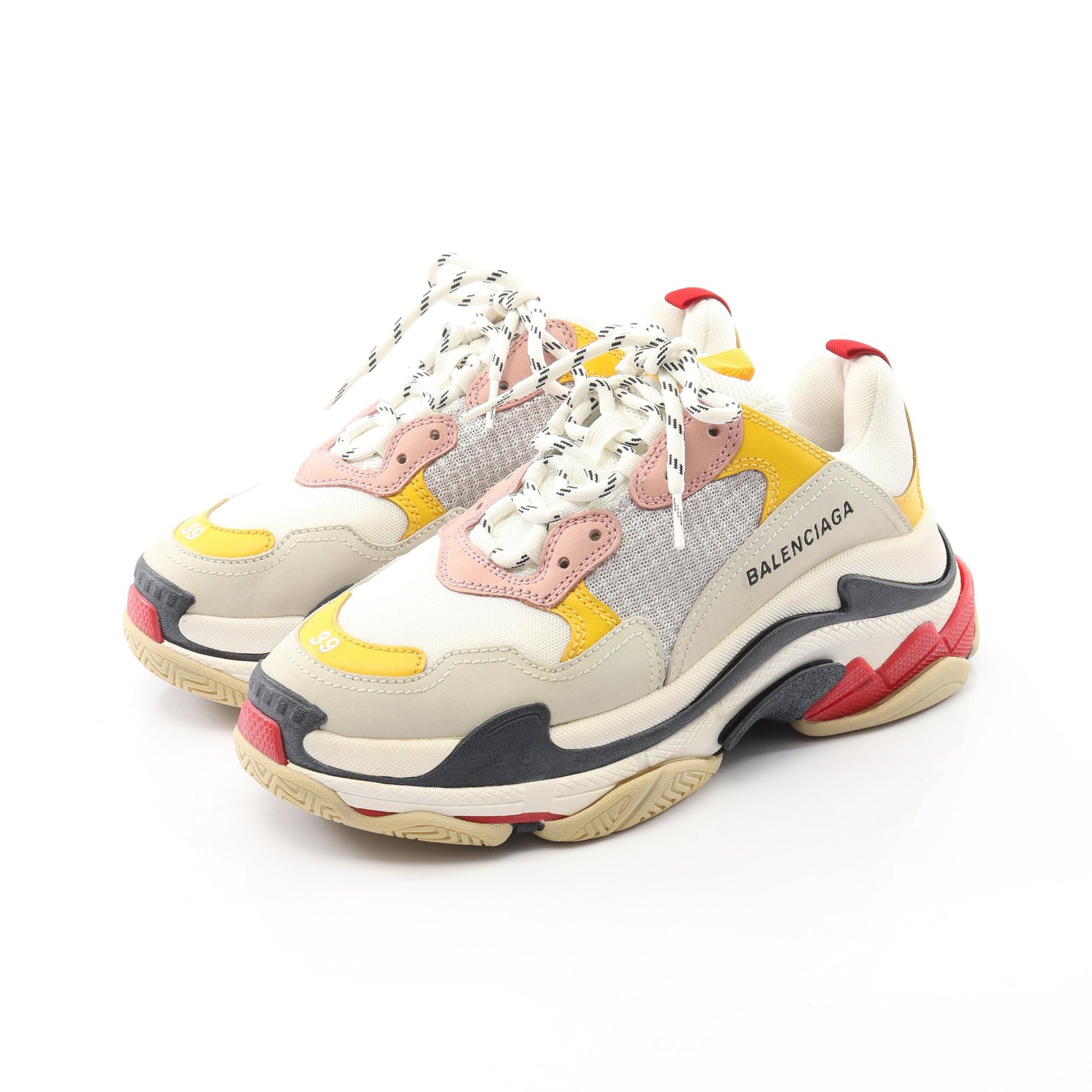 トリプルS スニーカー ファブリック レザー マルチカラー ユーズド加工 バレンシアガ シューズ BALENCIAGA