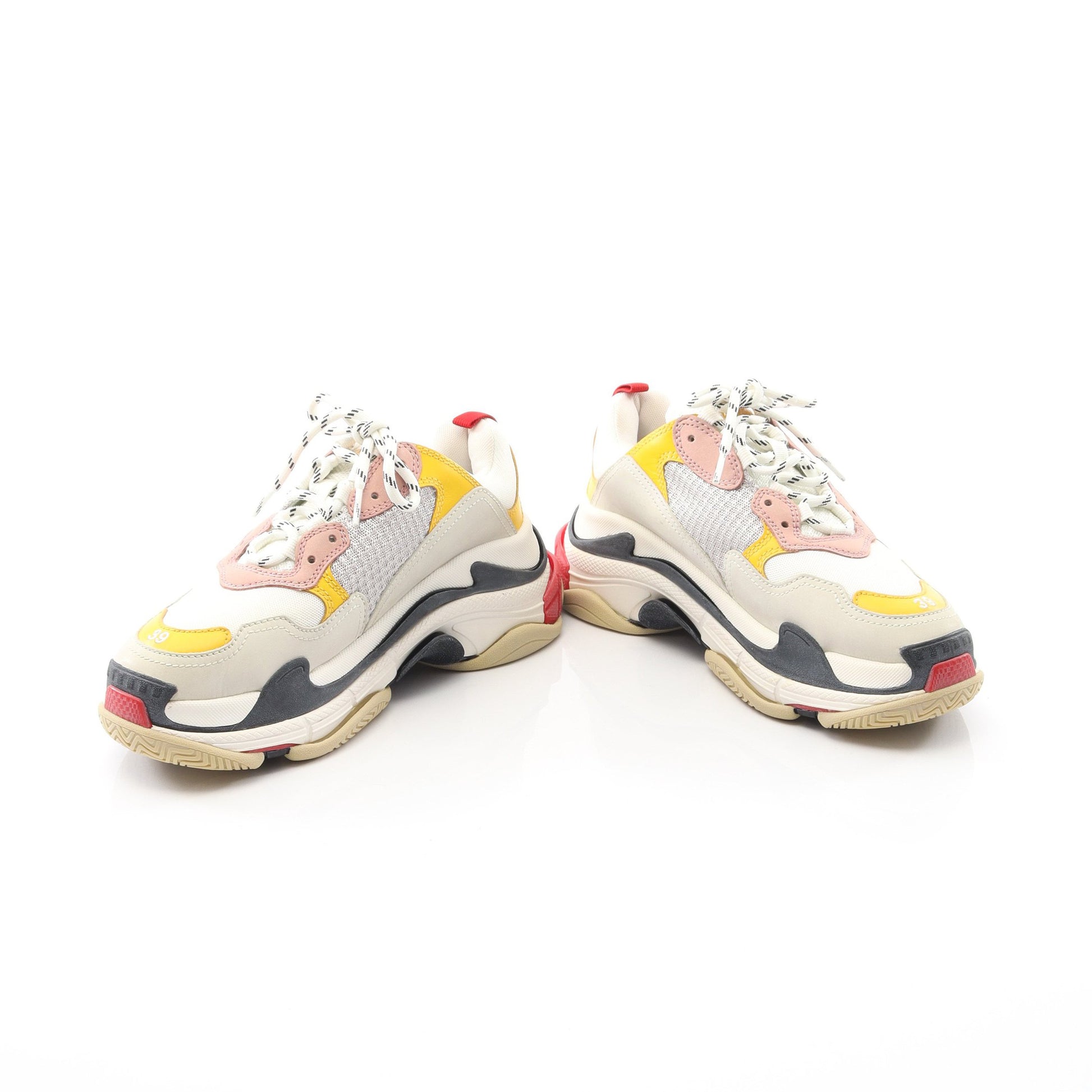 トリプルS スニーカー ファブリック レザー マルチカラー ユーズド加工 バレンシアガ シューズ BALENCIAGA
