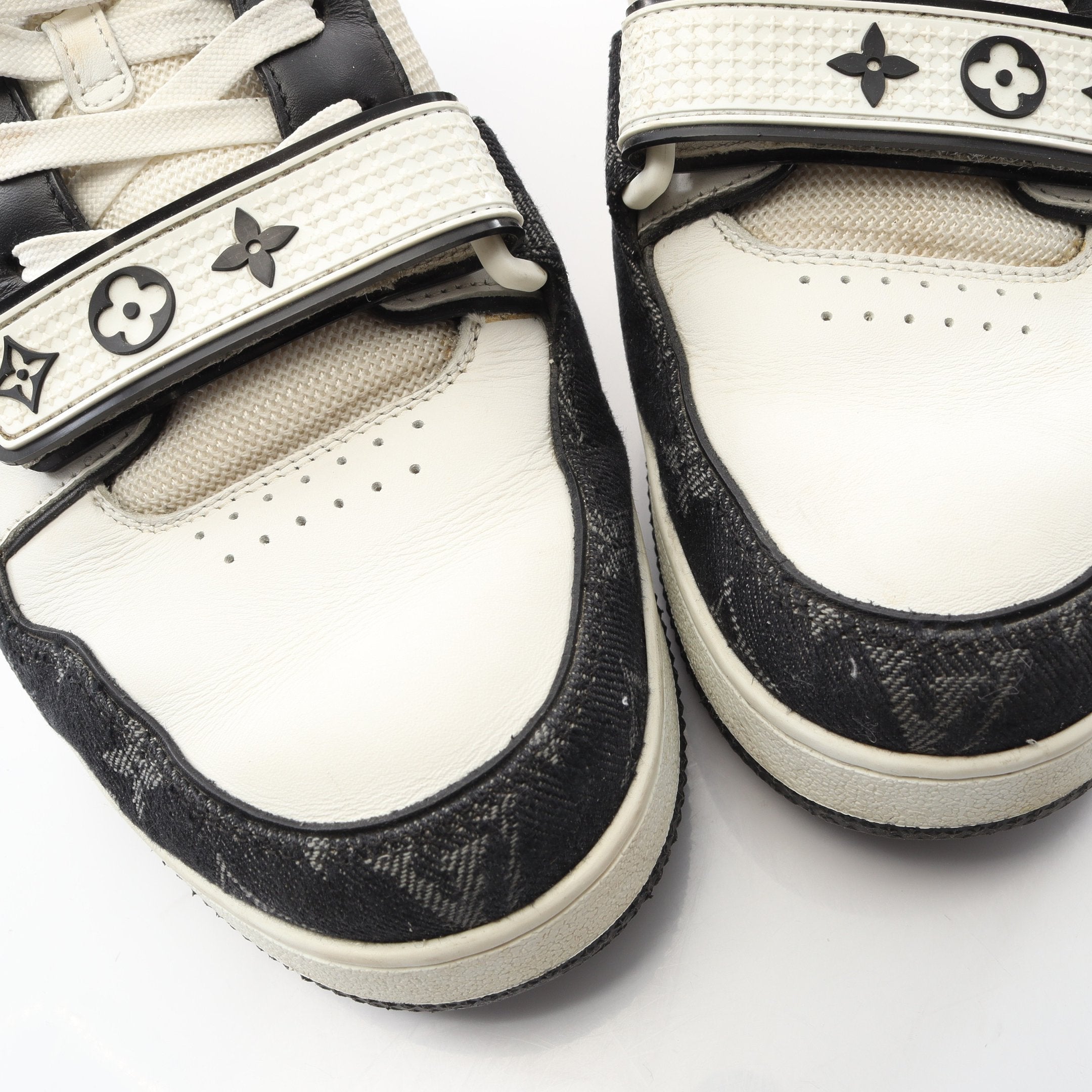 LVトレイナーライン モノグラムデニム スニーカー レザー デニム