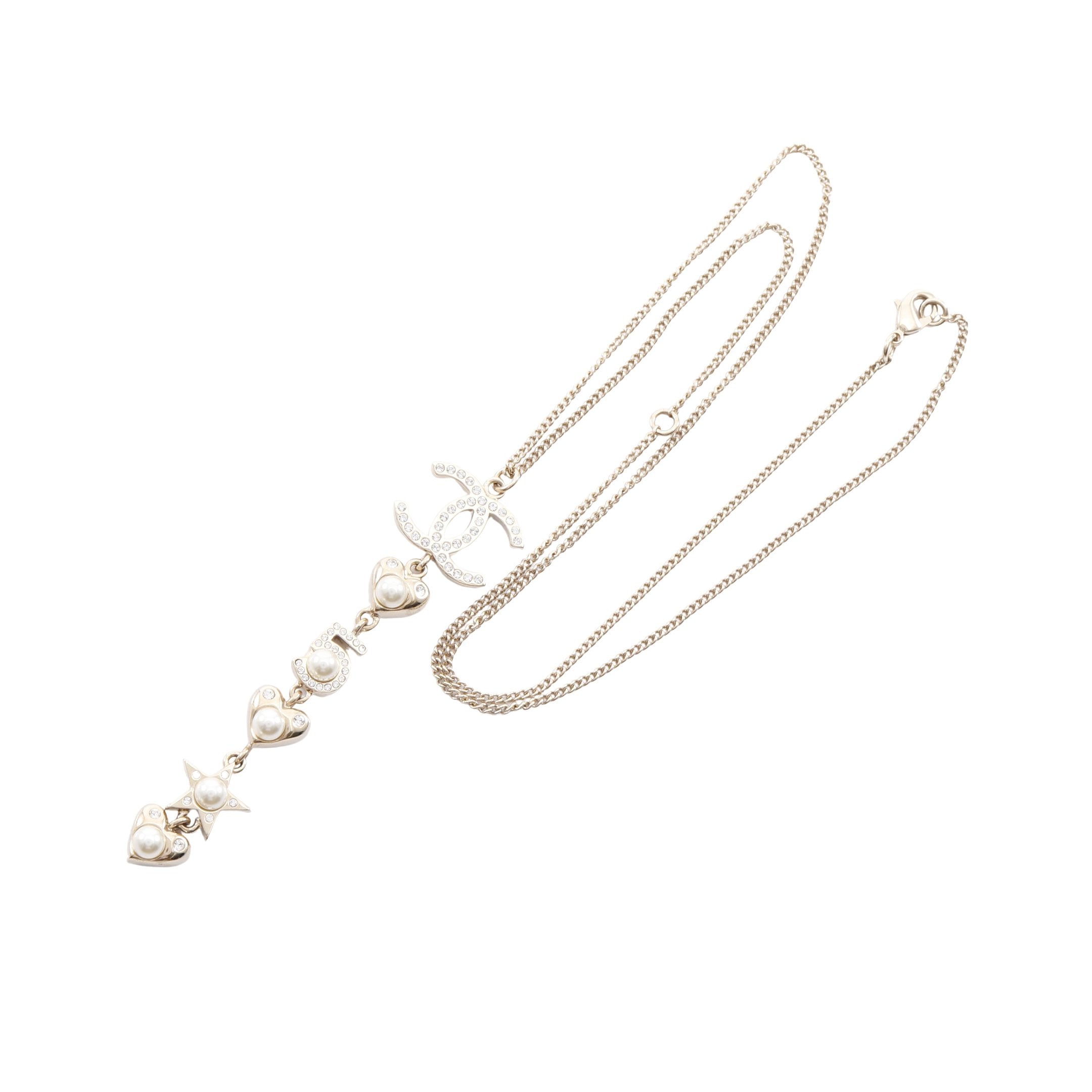 ココマーク ハート スター ネックレス GP ラインストーン フェイク