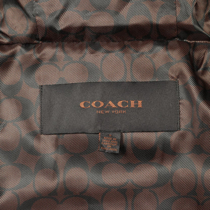 ダウンコート ナイロン パープル フード付き コーチ アウター COACH