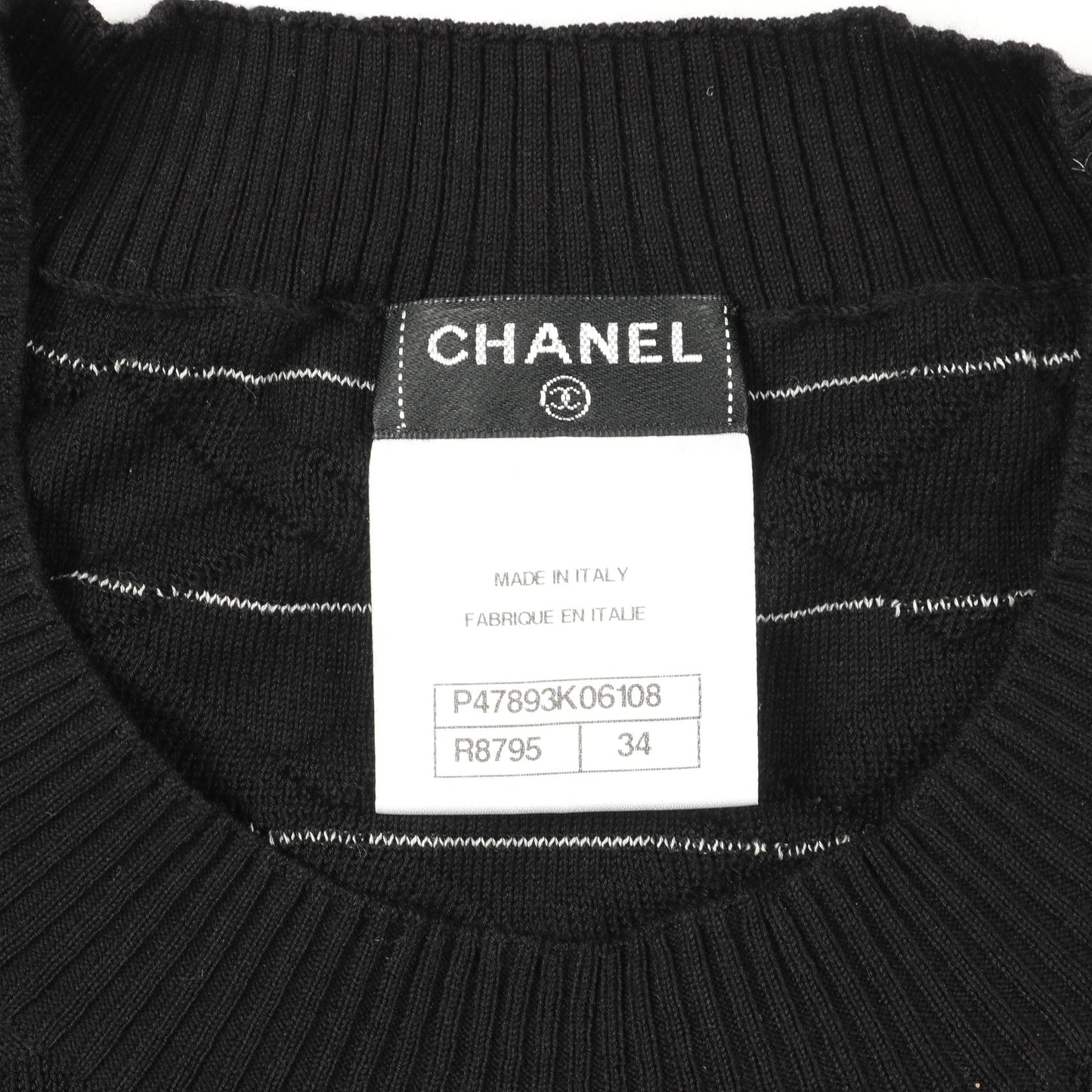 ココマーク サマー ニット クルーネック 半袖 コットン ブラック シャネル トップス CHANEL