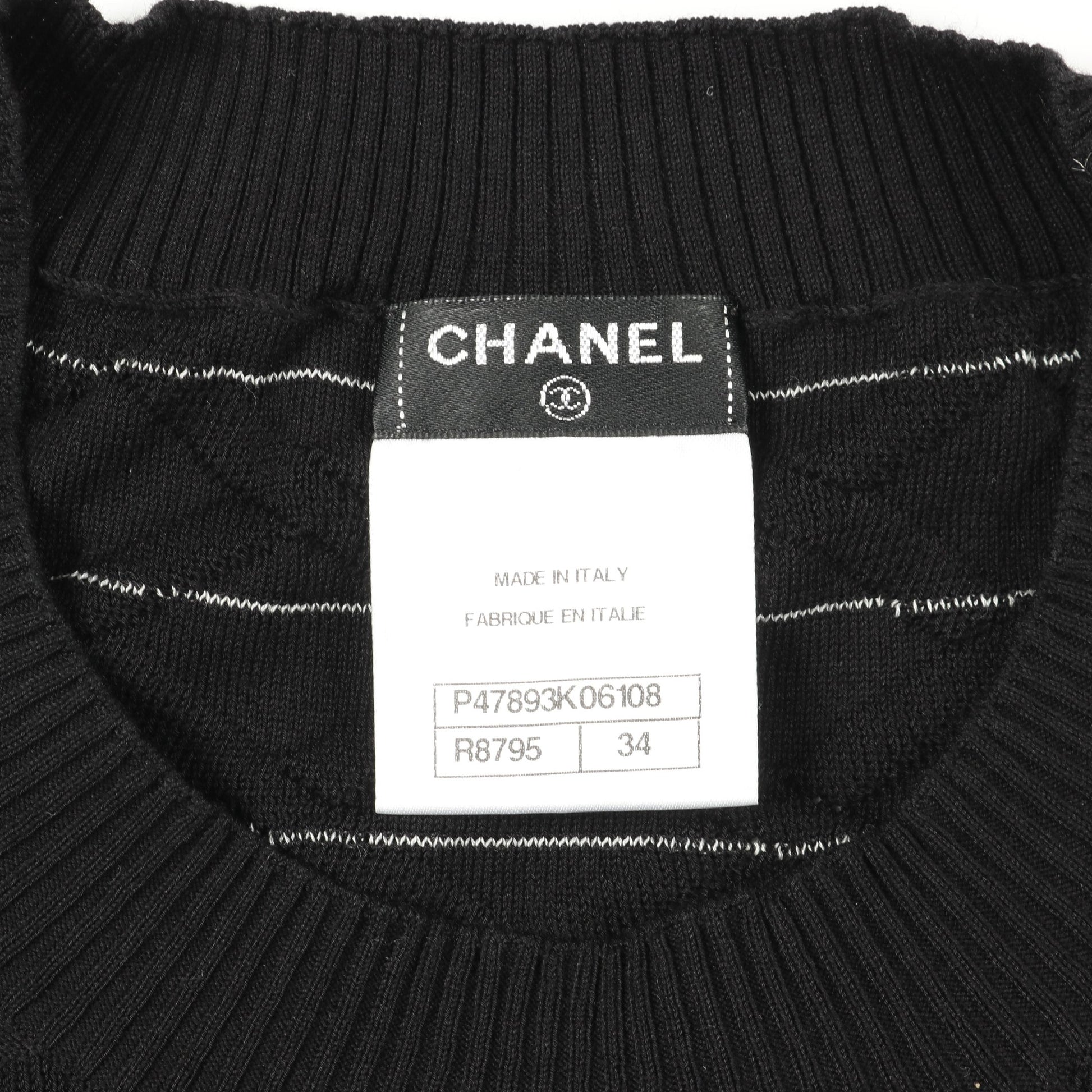 ココマーク サマー ニット クルーネック 半袖 コットン ブラック シャネル トップス CHANEL