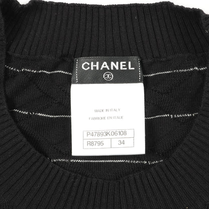 ココマーク サマー ニット クルーネック 半袖 コットン ブラック シャネル トップス CHANEL