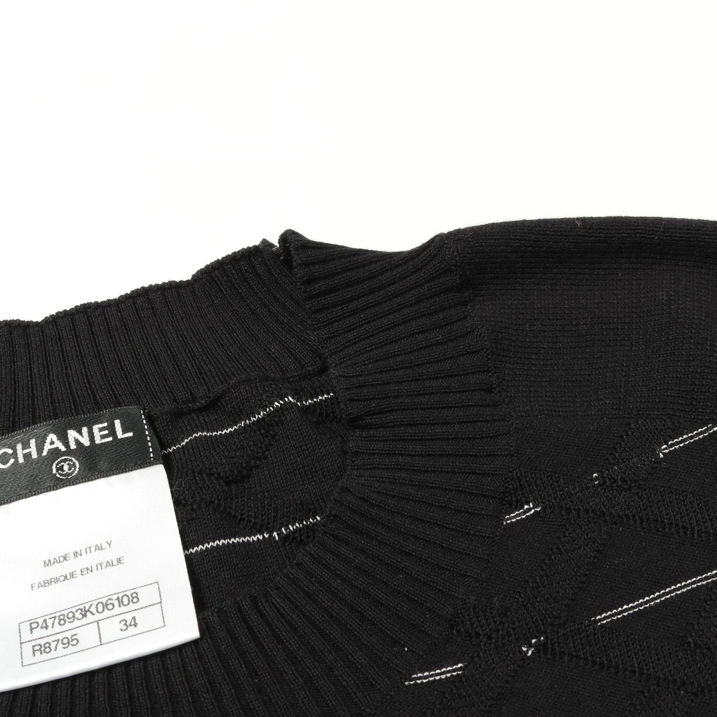 ココマーク サマー ニット クルーネック 半袖 コットン ブラック シャネル トップス CHANEL