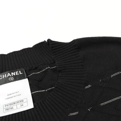 ココマーク サマー ニット クルーネック 半袖 コットン ブラック シャネル トップス CHANEL
