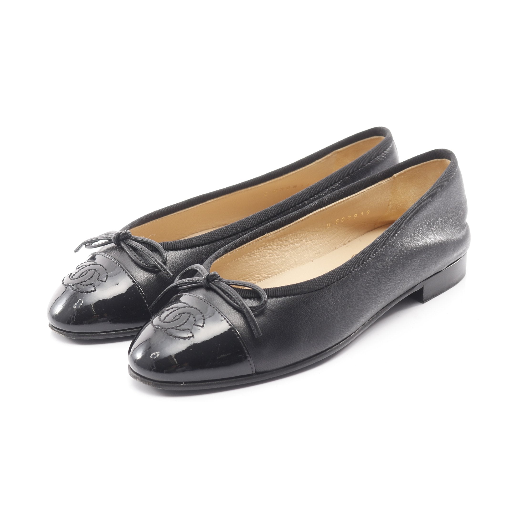 CHANEL シャネル バレエシューズ ココマーク エナメルレザー ブラック ココマーク バレリーナ バレエシューズ レザー エナメルレザー
