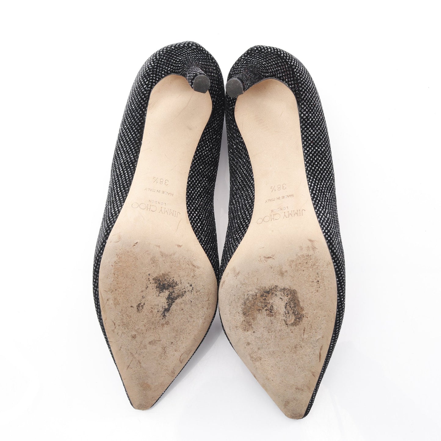 パンプス ラメ ファブリック ブラック シルバー ジミーチュウ シューズ JIMMY CHOO