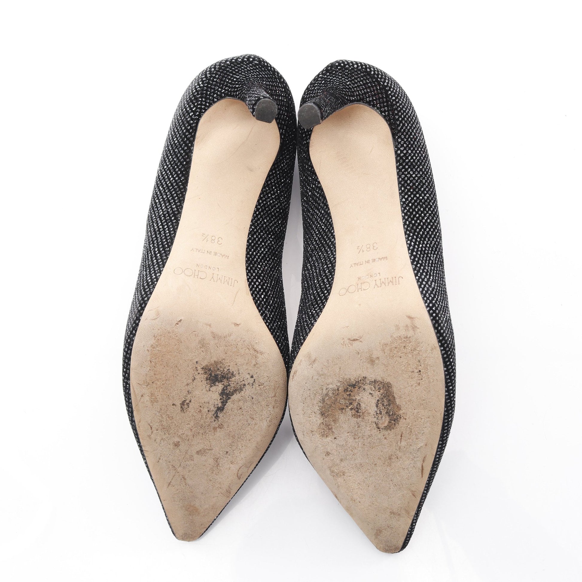 パンプス ラメ ファブリック ブラック シルバー ジミーチュウ シューズ JIMMY CHOO