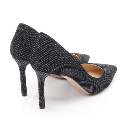 パンプス ラメ ファブリック ブラック シルバー ジミーチュウ シューズ JIMMY CHOO