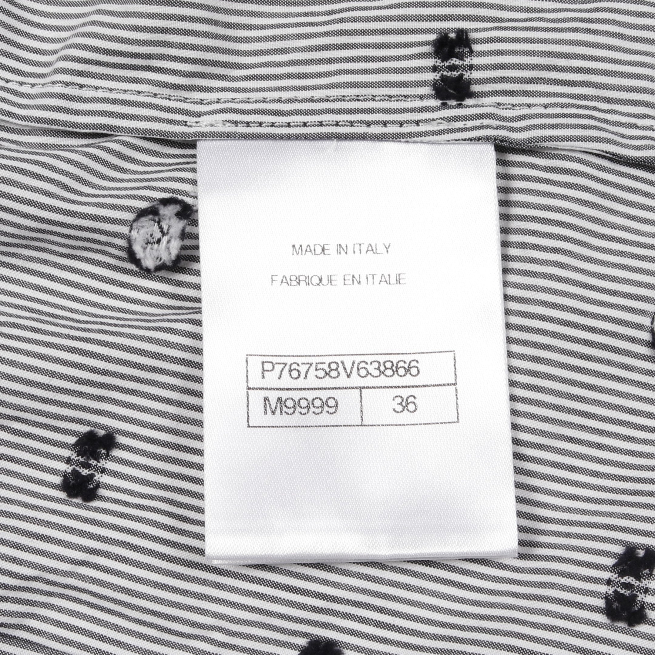 ココマーク カメリア ブラウス 半袖 パフスリーブ ストライプ コットン