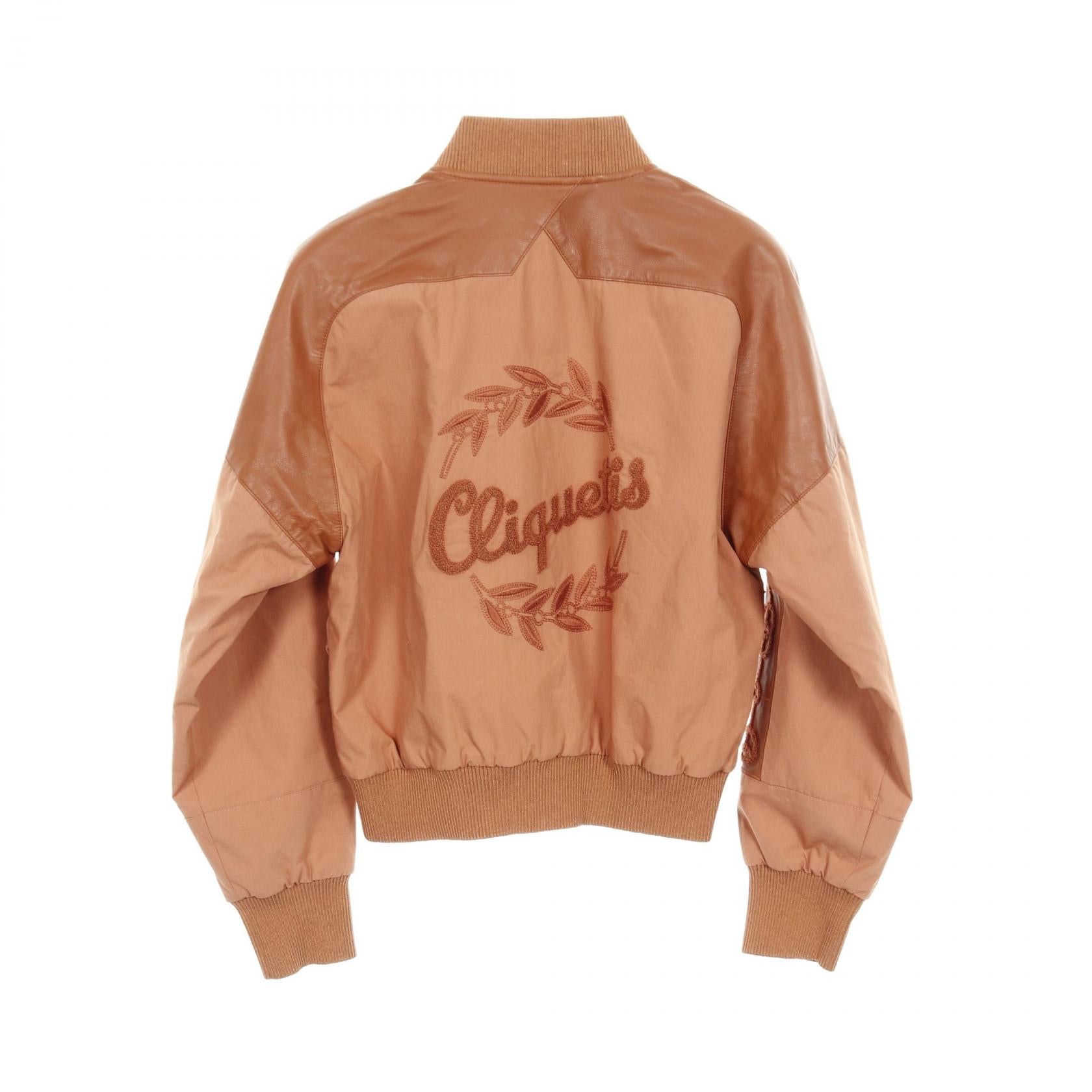 セリエボタン ボンバージャケット ブルゾン バック ロゴ刺繍 レザー