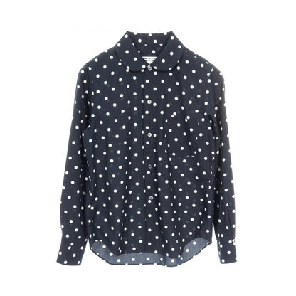 シャツ 長袖 ドット 丸襟 ネイビー コムデギャルソンコムデギャルソン トップス Comme des Garcons Comme des Garcons