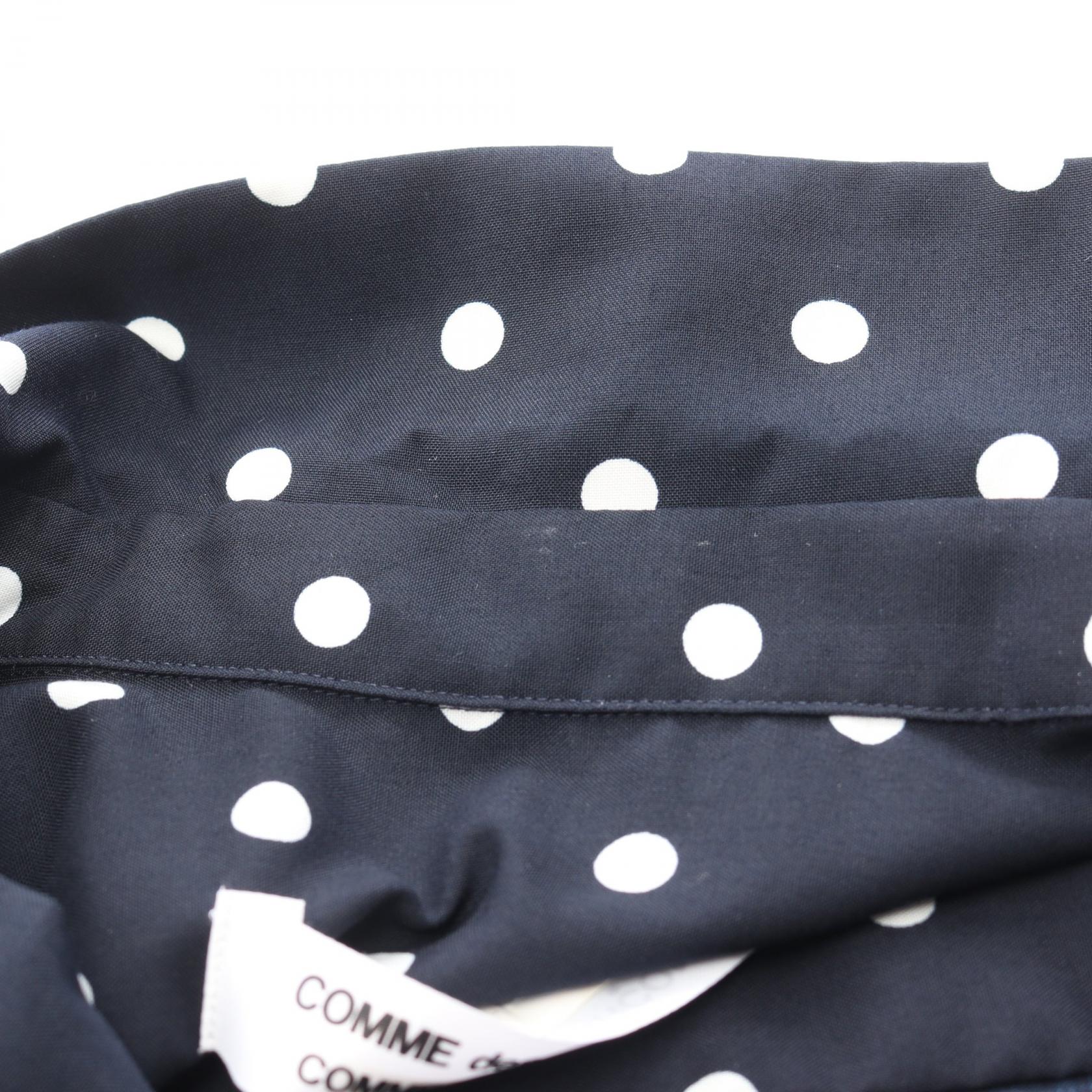 シャツ 長袖 ドット 丸襟 ネイビー コムデギャルソンコムデギャルソン トップス Comme des Garcons Comme des Garcons