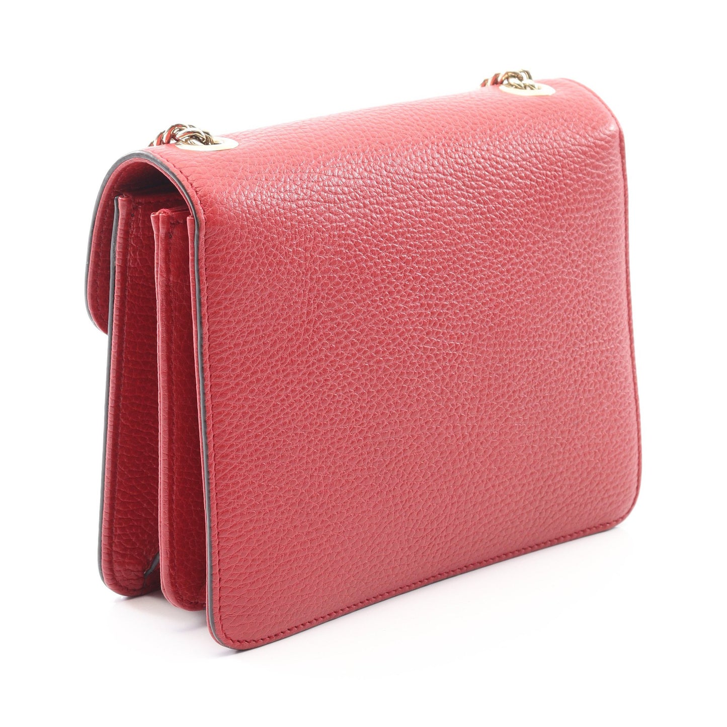 インターロッキングG チェーンショルダーバッグ レザー レッド グッチ バッグ GUCCI
