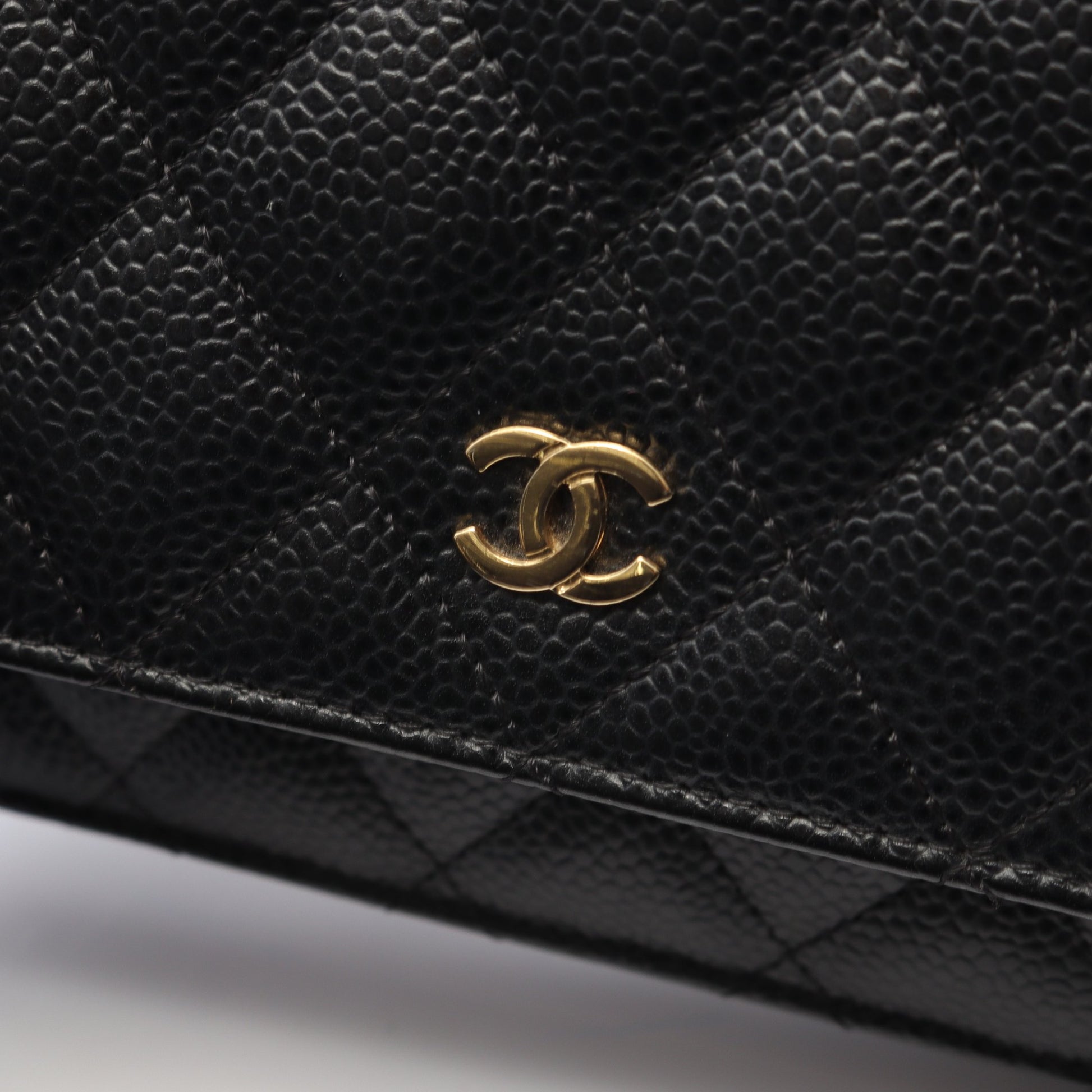 マトラッセ チェーンウォレット キャビアスキン ブラック ゴールド金具 シャネル バッグ CHANEL