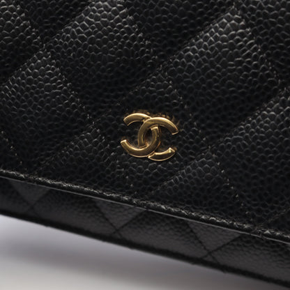 マトラッセ チェーンウォレット キャビアスキン ブラック ゴールド金具 シャネル バッグ CHANEL