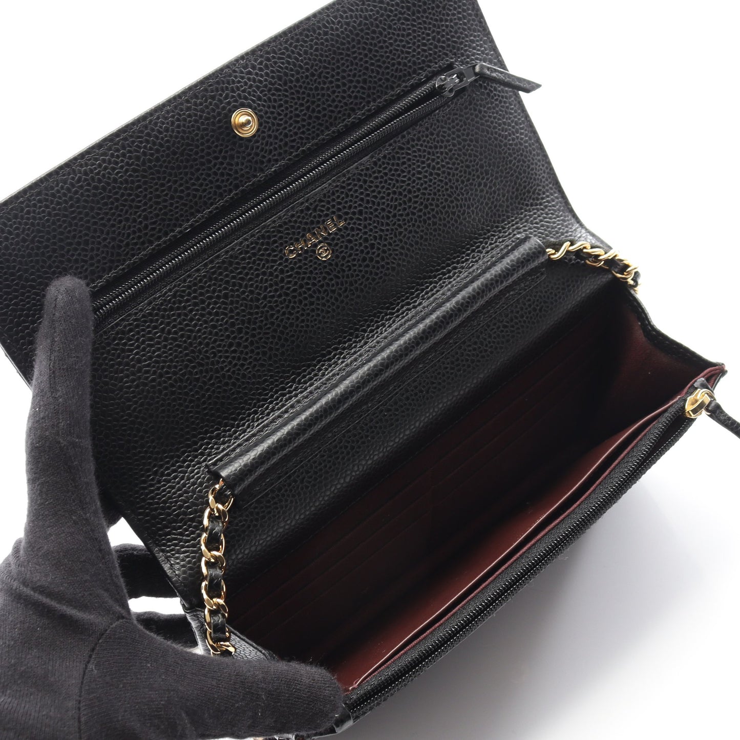 マトラッセ チェーンウォレット キャビアスキン ブラック ゴールド金具 シャネル バッグ CHANEL