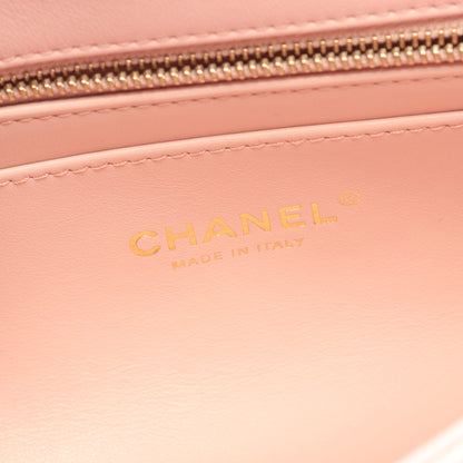 マトラッセ Wチェーンショルダーバッグ ラムスキン ピンク ゴールド金具 シャネル バッグ CHANEL