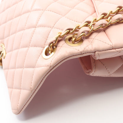 マトラッセ Wチェーンショルダーバッグ ラムスキン ピンク ゴールド金具 シャネル バッグ CHANEL