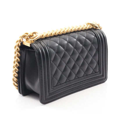 ボーイシャネル スモール チェーンショルダーバッグ キャビアスキン ブラック ゴールド金具 シャネル バッグ CHANEL