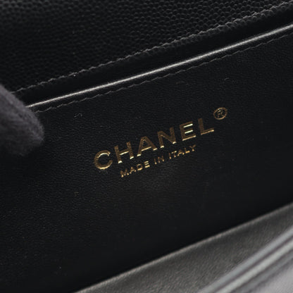 ボーイシャネル スモール チェーンショルダーバッグ キャビアスキン ブラック ゴールド金具 シャネル バッグ CHANEL