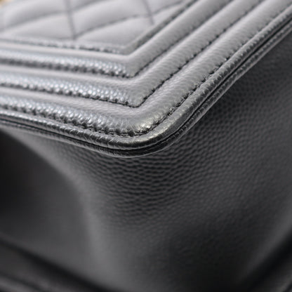 ボーイシャネル スモール チェーンショルダーバッグ キャビアスキン ブラック ゴールド金具 シャネル バッグ CHANEL