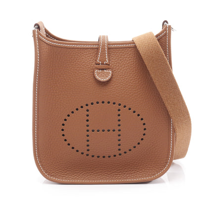 エヴリンTPM ゴールド ショルダーバッグ トリヨンクレマンス ブラウン シルバー金具 K刻印 エルメス バッグ HERMES