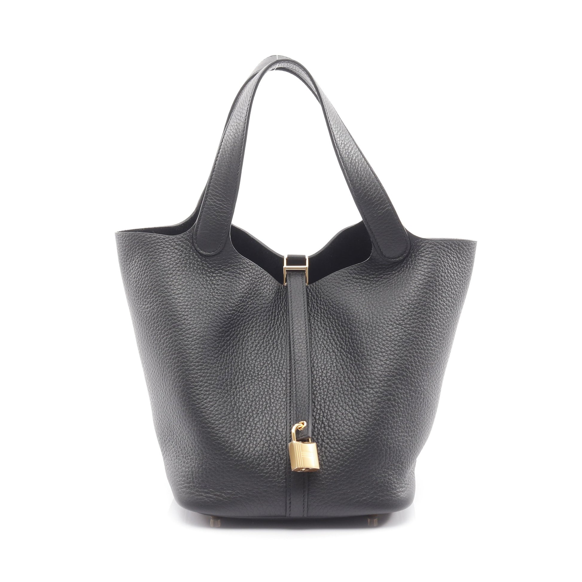 ピコタンロックMM ハンドバッグ トリヨンクレマンス ブラック ゴールド金具 K刻印 エルメス バッグ HERMES