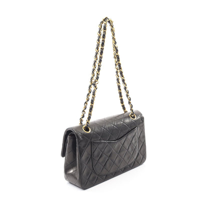 マトラッセ Wフラップ Wチェーンショルダーバッグ ラムスキン ブラック ゴールド金具 シャネル バッグ CHANEL