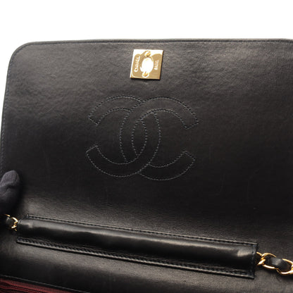 マトラッセ フルフラップ チェーンショルダーバッグ ラムスキン ブラック ゴールド金具 シャネル バッグ CHANEL