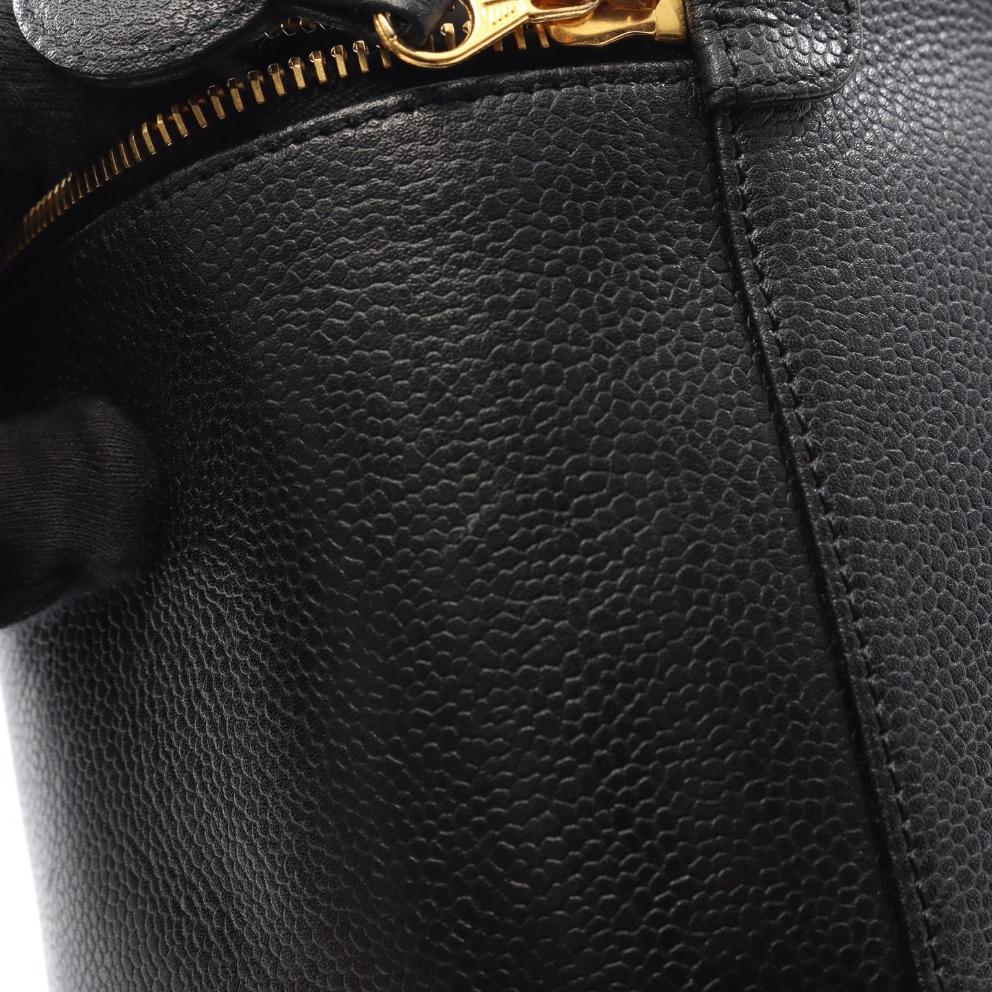 ココマーク ハンドバッグ バニティバッグ キャビアスキン ブラック ゴールド金具 シャネル バッグ CHANEL