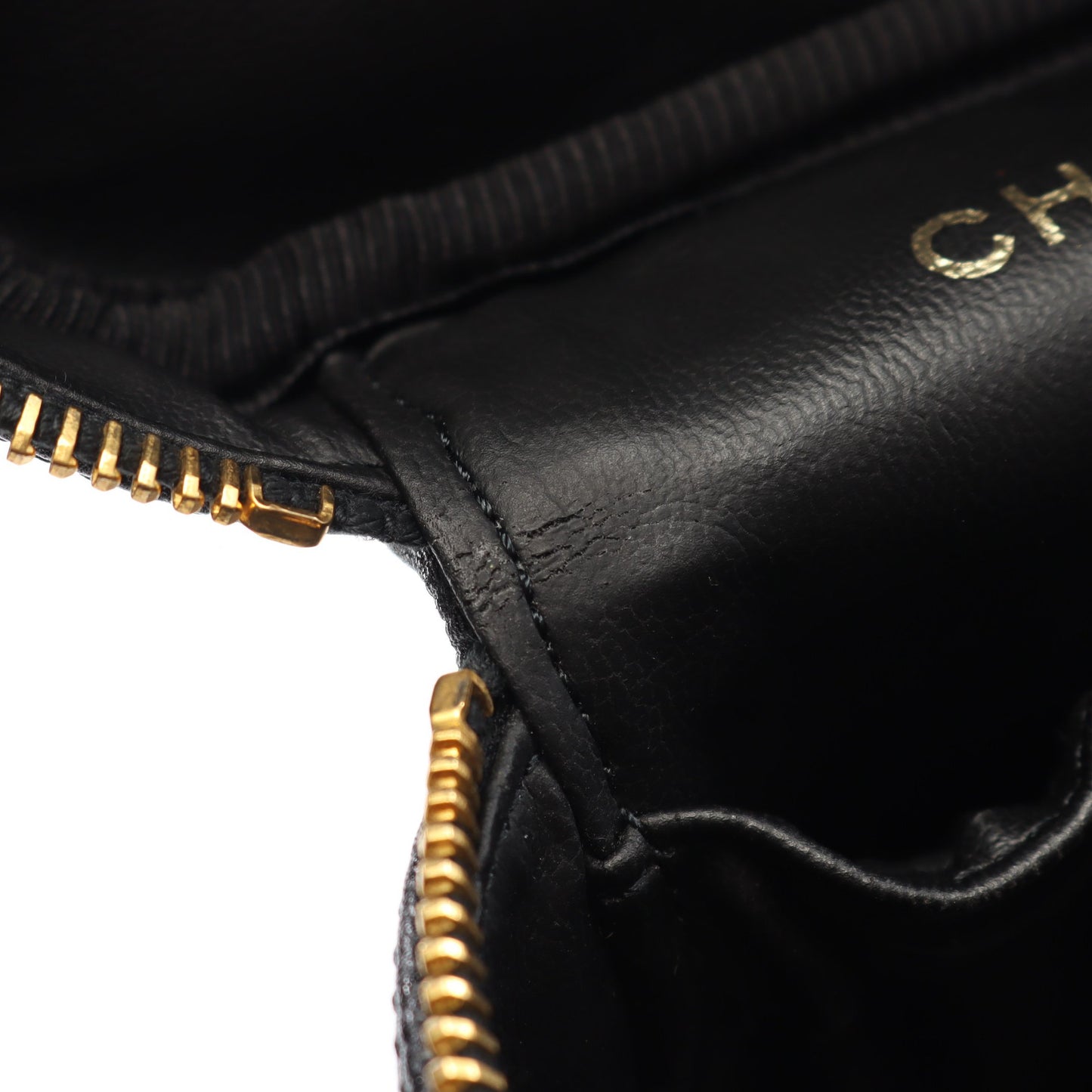 ココマーク ハンドバッグ バニティバッグ キャビアスキン ブラック ゴールド金具 シャネル バッグ CHANEL