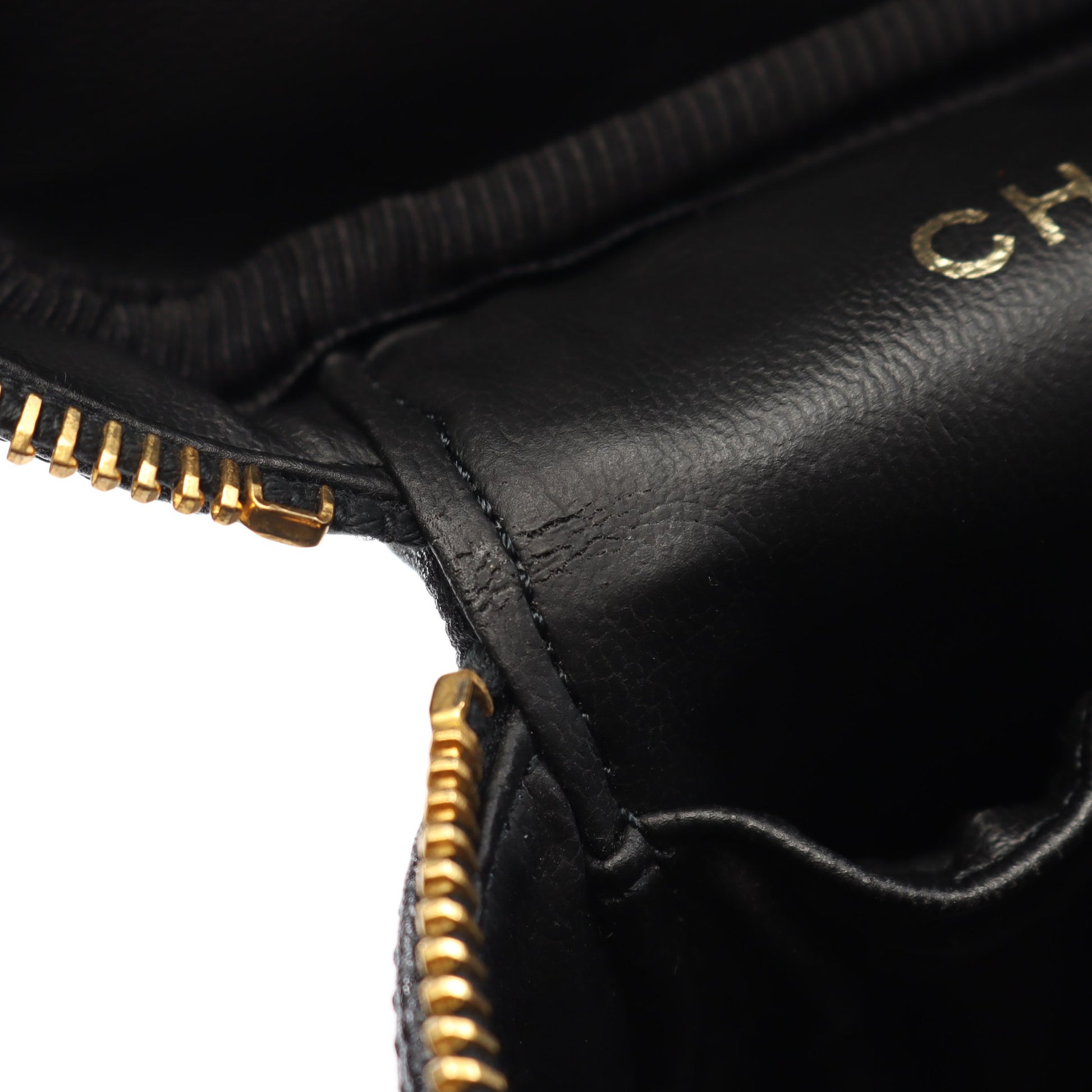 ココマーク ハンドバッグ バニティバッグ キャビアスキン ブラック ゴールド金具 シャネル バッグ CHANEL