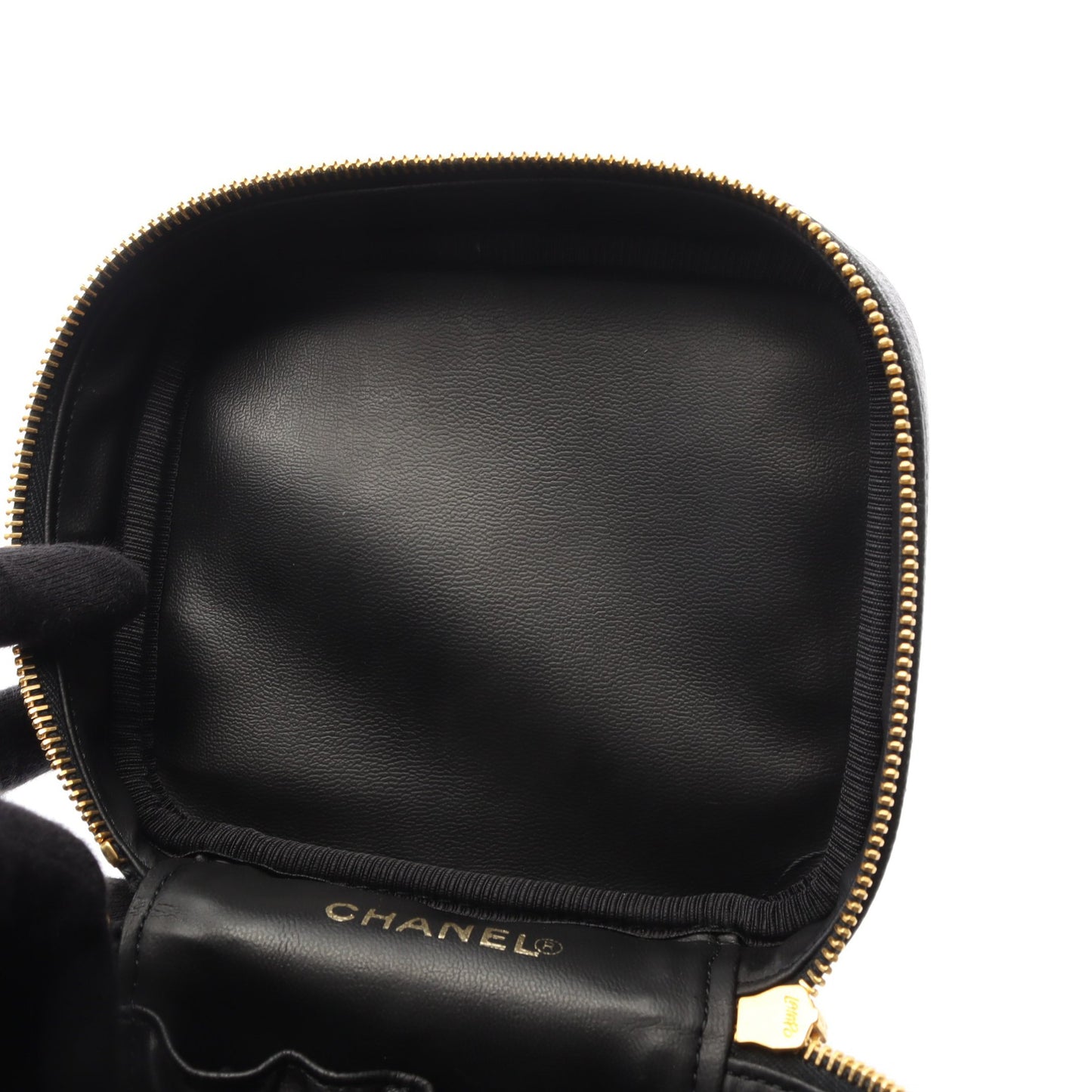 ココマーク ハンドバッグ バニティバッグ キャビアスキン ブラック ゴールド金具 シャネル バッグ CHANEL