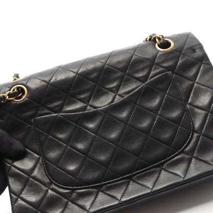 マトラッセ Wフラップ Wチェーンショルダーバッグ ラムスキン ブラック ゴールド金具 シャネル バッグ CHANEL