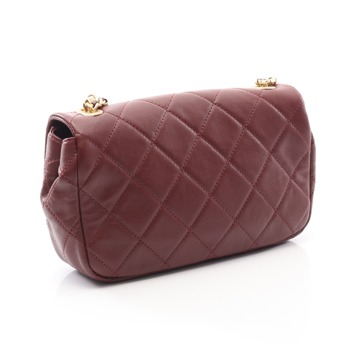 マトラッセ チェーンショルダーバッグ ラムスキン ボルドー ゴールド金具 シャネル バッグ CHANEL