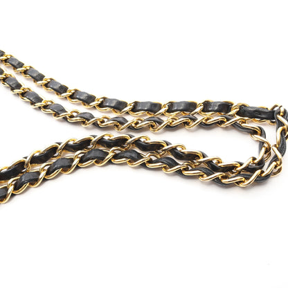 マトラッセ Wフラップ Wチェーンショルダーバッグ ラムスキン ブラック ゴールド金具 ヴィンテージ シャネル バッグ CHANEL