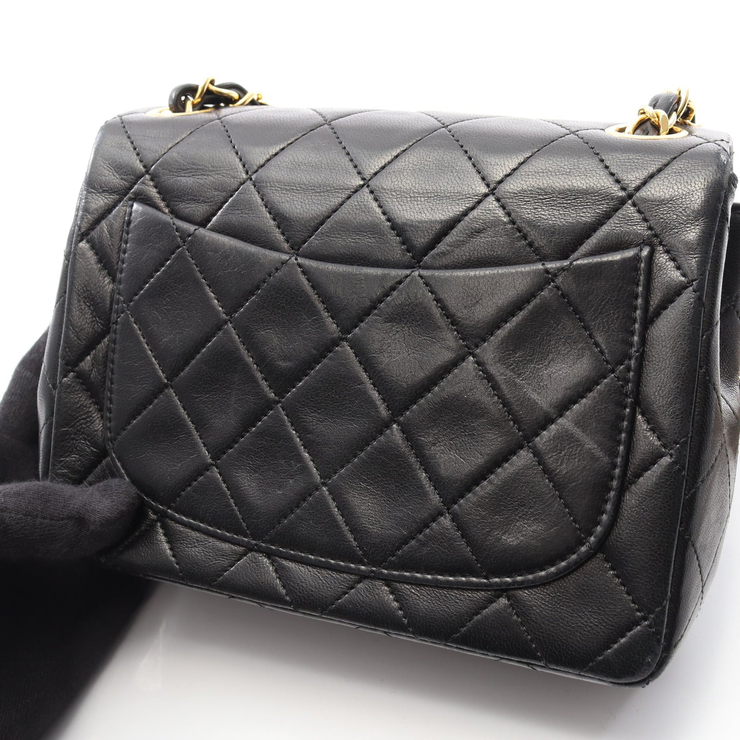 ミニマトラッセ チェーンショルダーバッグ ラムスキン ブラック ゴールド金具 ヴィンテージ シャネル バッグ CHANEL