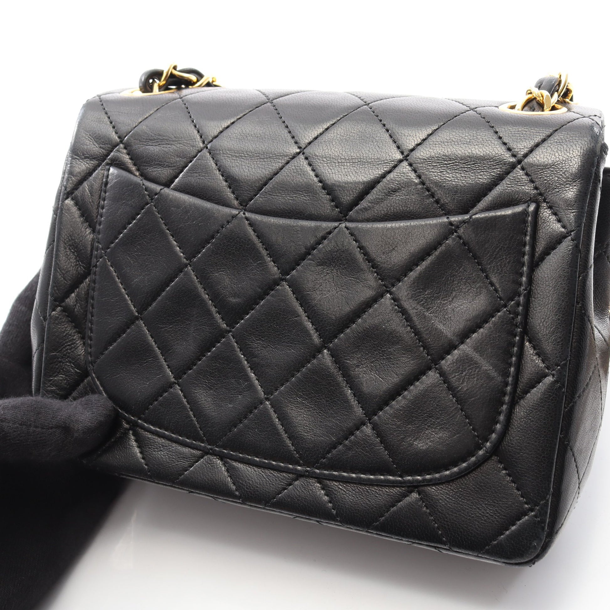 ミニマトラッセ チェーンショルダーバッグ ラムスキン ブラック ゴールド金具 ヴィンテージ シャネル バッグ CHANEL