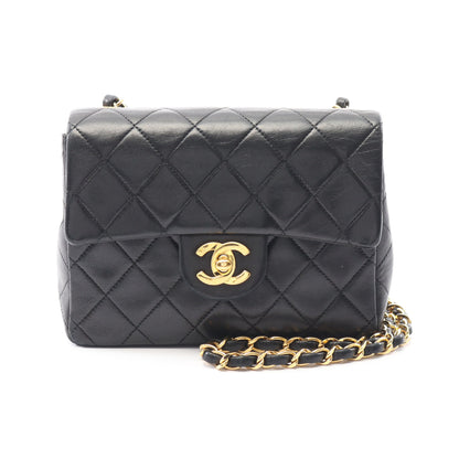 ミニマトラッセ チェーンショルダーバッグ ラムスキン ブラック ゴールド金具 ヴィンテージ シャネル バッグ CHANEL