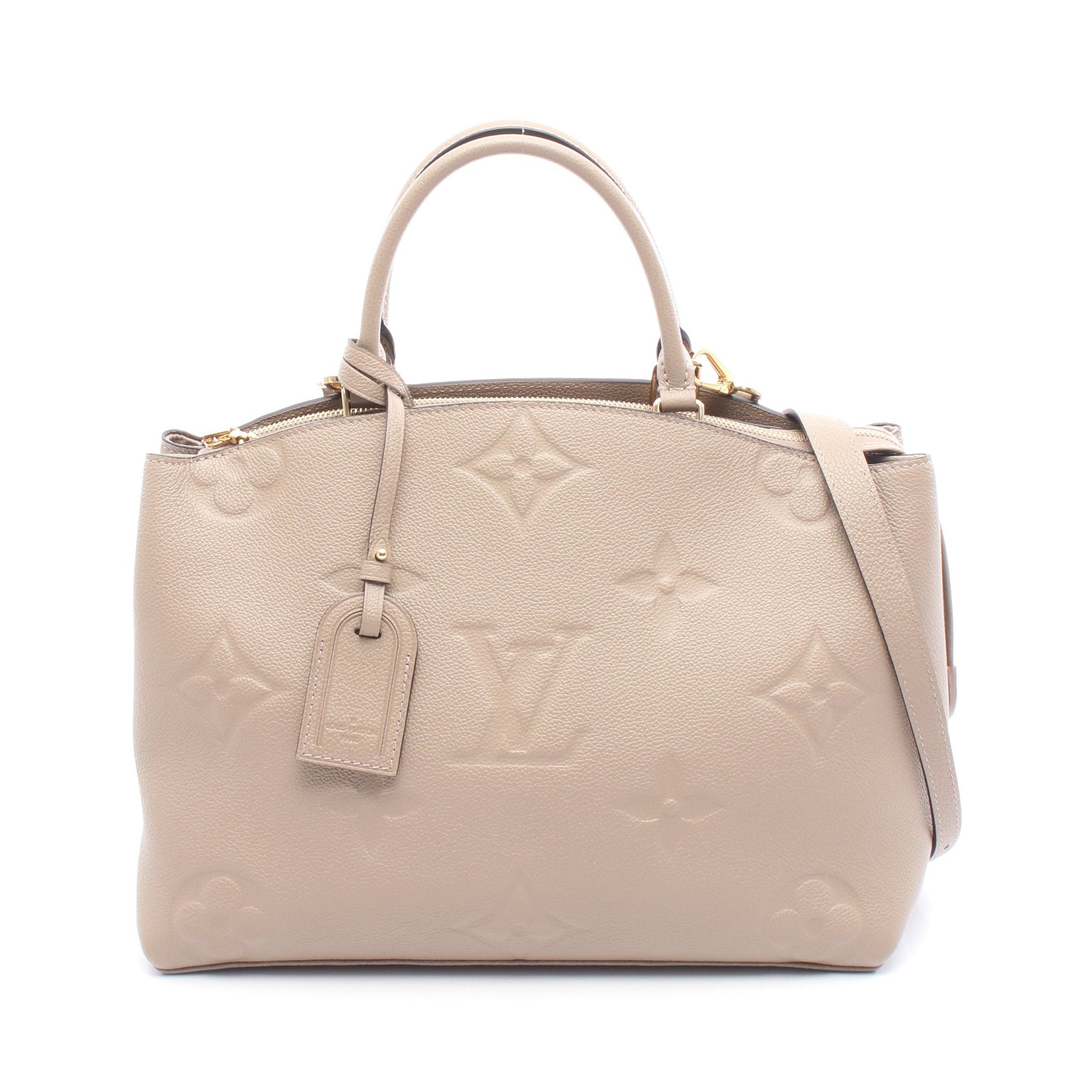 グラン パレMM モノグラムアンプラント トゥルトレール ハンドバッグ レザー グレーベージュ 2WAY ルイヴィトン バッグ LOUIS VUITTON