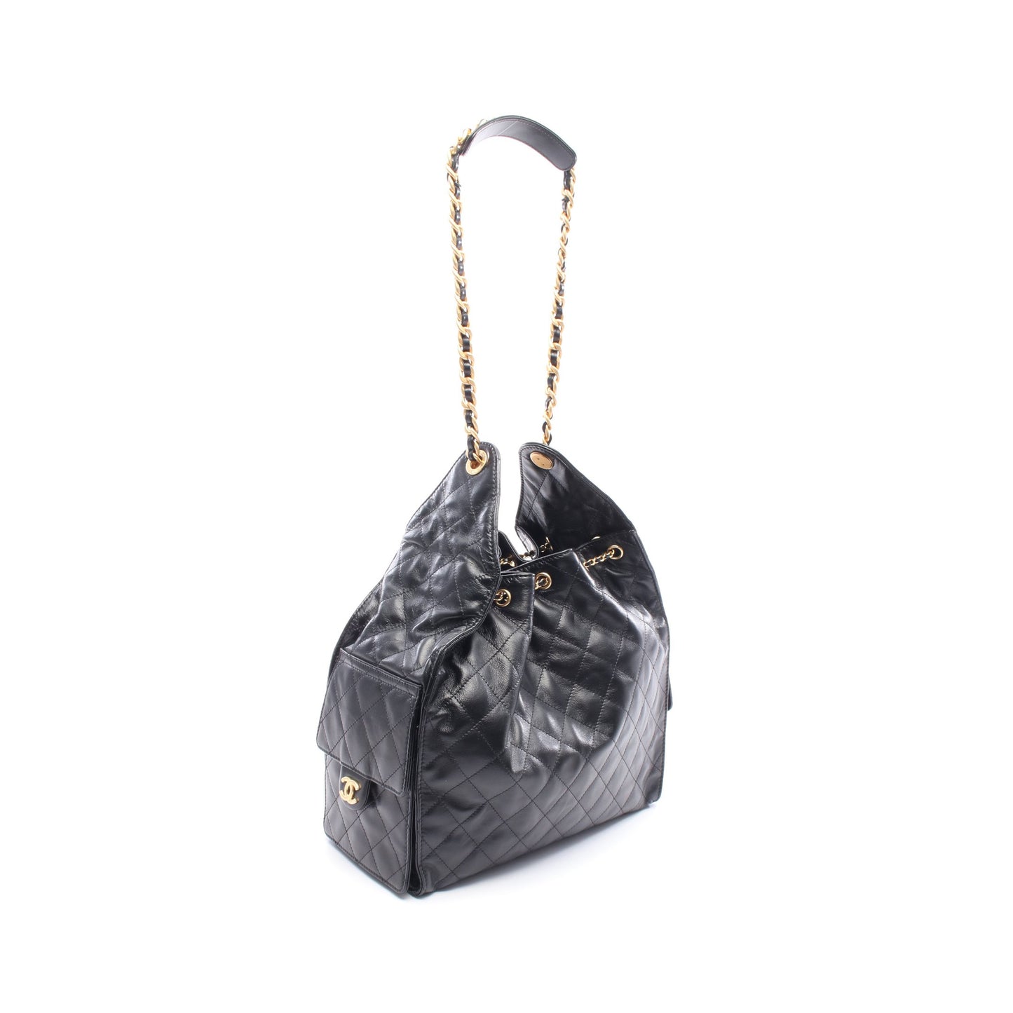 シャネル25 スモール チェーンショルダーバッグ レザー ブラック ゴールド金具 シャネル バッグ CHANEL